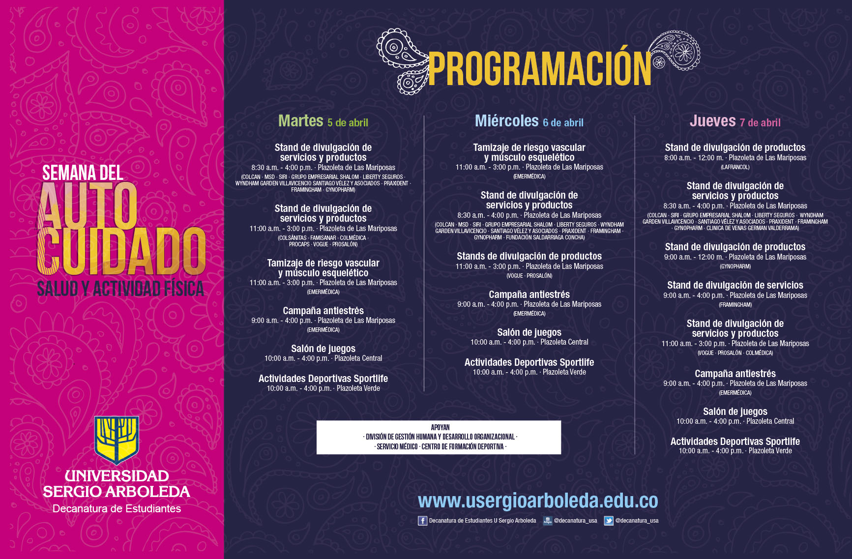 programación Semana del autocuidado 2016