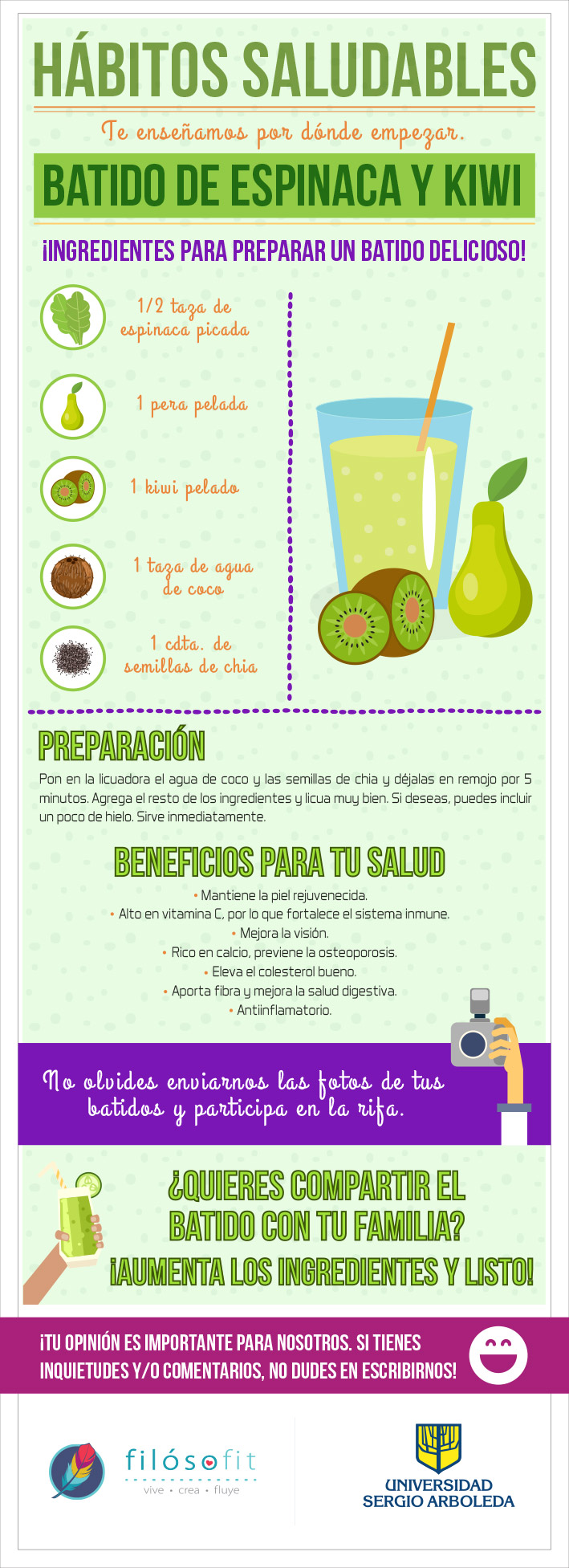 HS - 23ALIMENTACIÓN - Batido de espinaca y kiwi