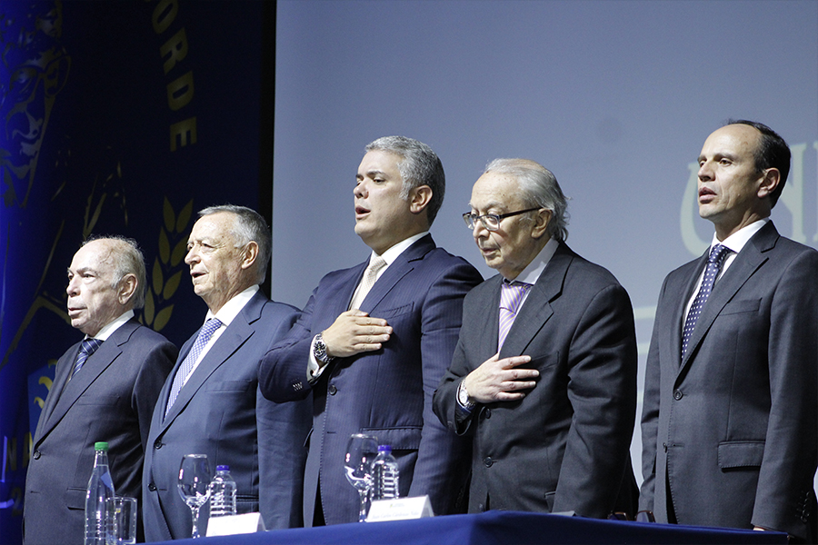 orlando-garcia-herreros-rodrigo-noguera-calderon-ivan-duque-presidente-colombia-gabriel-melo-juan-carlos-cardenas-celebracion-centenario-rodrigo-noguera-laborde-universidad-sergio-arboleda
