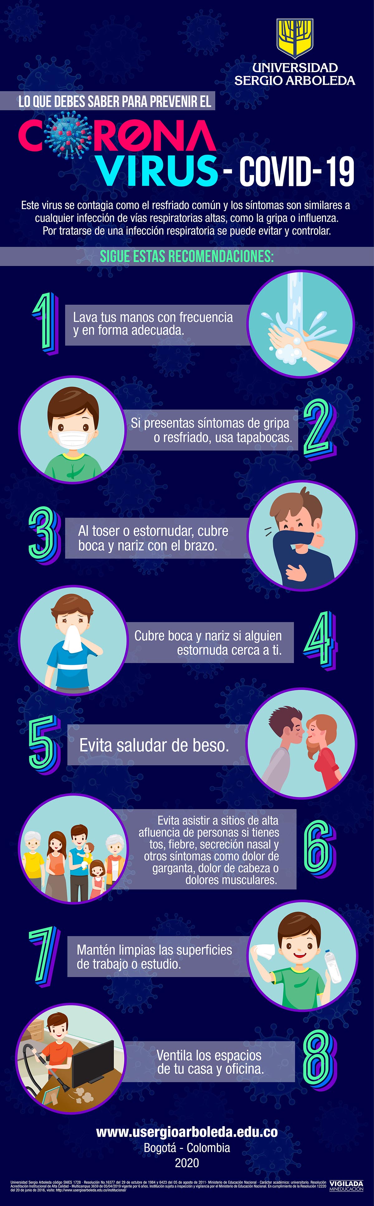 como prevenir coronavirus covid-19 universidad sergio arboleda 2020
