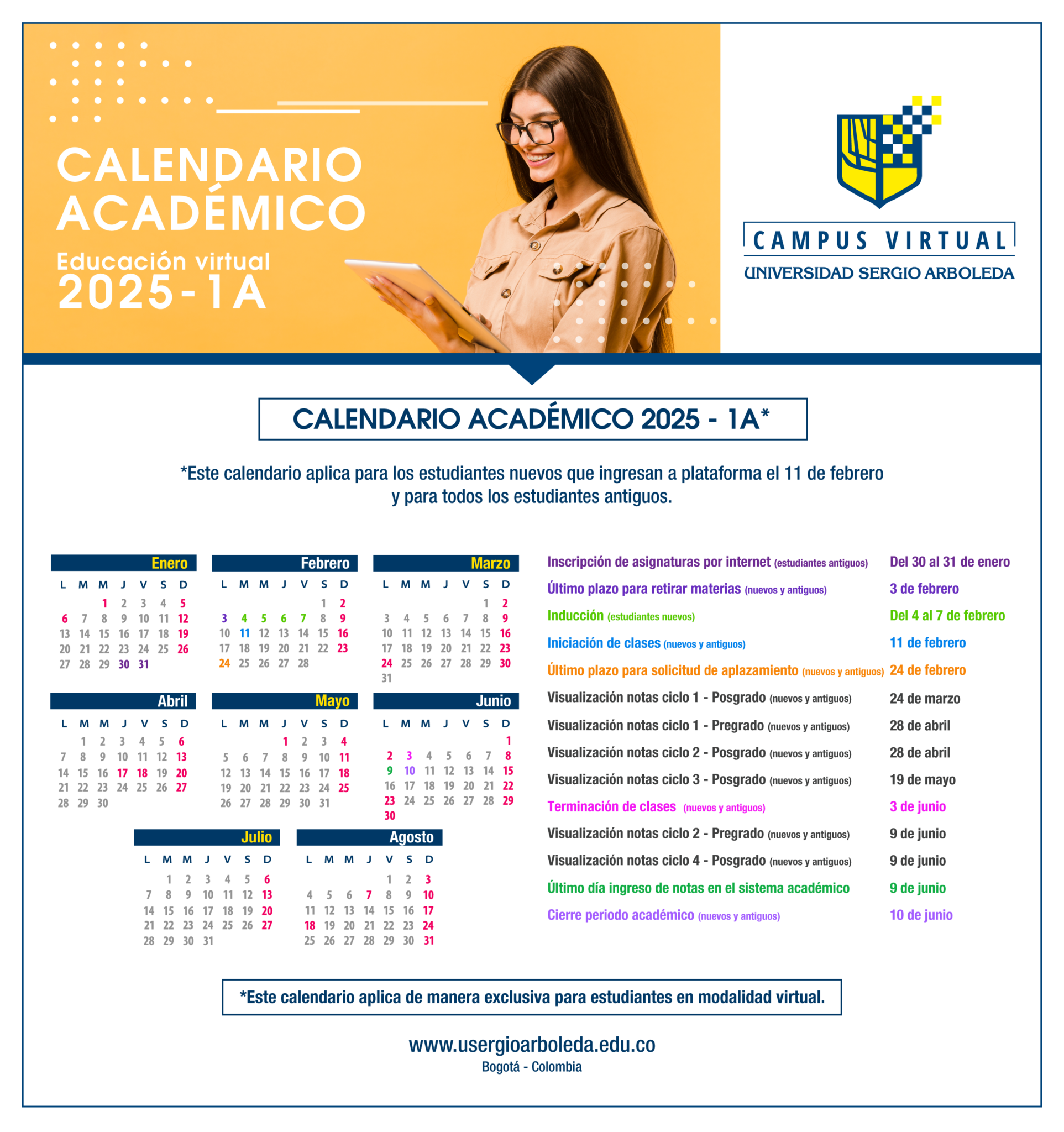 Calendario académico sergio arboleda